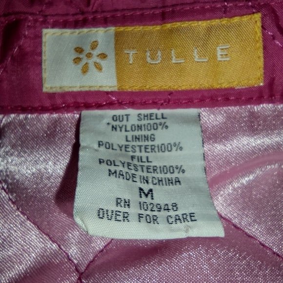 Anthropologie Tulle Pink Quilted Coat Size Medium (Small Fit) - Picture 4 of 4